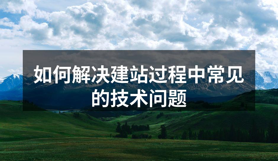如何解决建站过程中常见的技术问题